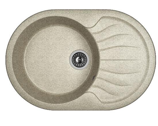Мойка кухонная из литьевого мрамора Dr. Gans БЕРТА 760 25.040.C0760.408 76*51 см. серый