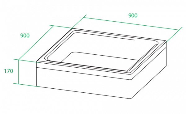 Поддон душевой IDDIS  P19W 90x90 см. акриловый