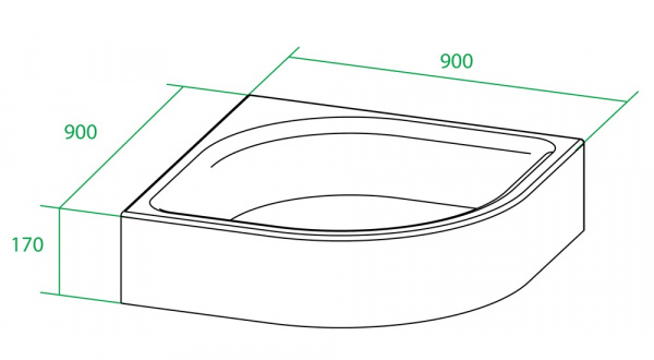 Поддон душевой IDDIS  P29W 90x90 см. акриловый