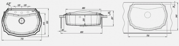 Мойка кухонная керамогранитная Florentina ЭМИЛИЯ 770 20.360.E770.202 77*55 см. шампань