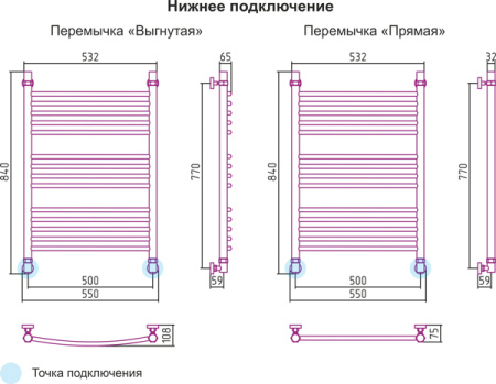 Полотенцесушитель водяной Сунержа БОГЕМА+ 00-0220-8050 800х500 