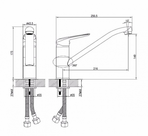 Смеситель IDDIS MALE MALSB00i05 для кухонной мойки  Смеситель IDDIS MALE MALSB00i05 для кухонной мойки