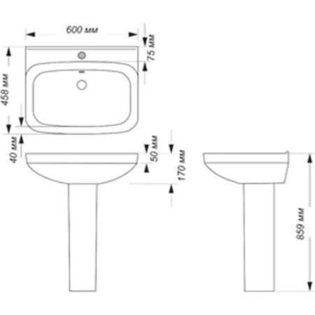 Раковина Sanita luxe NEXT NXTSLWB01 60 