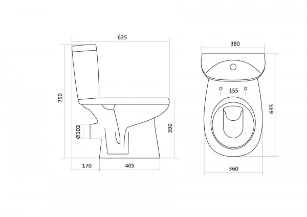 Унитаз-компакт Santek АНИМО 1.WH11.0.035  