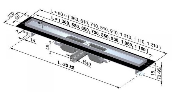 Душевой канал Alcaplast  APZ101-950   Душевой канал Alcaplast  APZ101-950