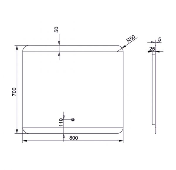 Зеркало Mirsant MOON  80 см. 