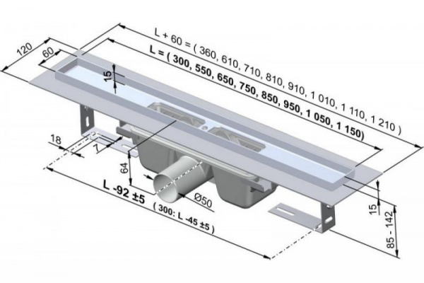 Душевой канал Alcaplast  APZ1-300  