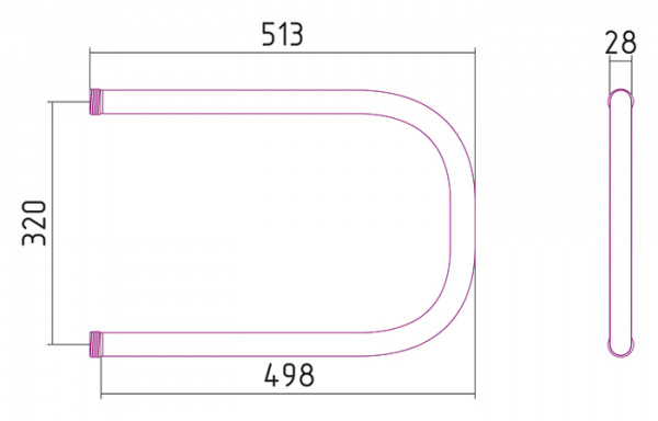 Полотенцесушитель водяной Стилье П-образный 00002-3250 320х500 