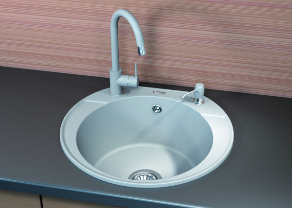 Мойка кухонная керамогранитная Florentina ЭЛЬБА 20.145.C0555.302 55,5*51 см. антрацит