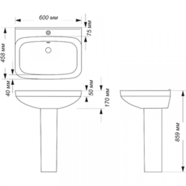 Раковина Sanita luxe NEXT NXTSLWB01 60 