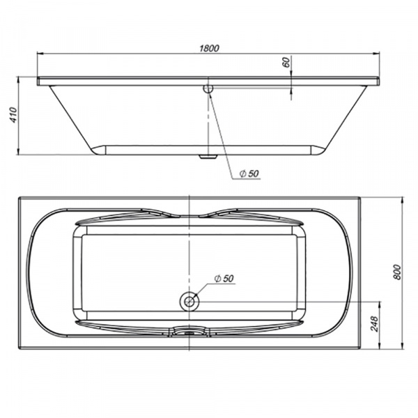 Ванна акриловая Mirsant СОЧИ  180x80 см.  Ванна акриловая Mirsant СОЧИ  180x80 см.