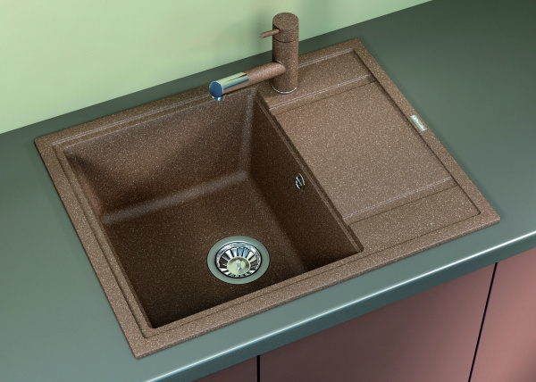Мойка кухонная керамогранитная Florentina ЛИПСИ 650 20.125.C0600.105 65*51 см. коричневый